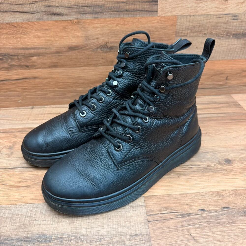 Dr Martens Womens Size 9 Black Leather Combat Boots UK 7 Lace Up 8 Eye Docs